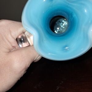 Blue hobnail carafe no stopper